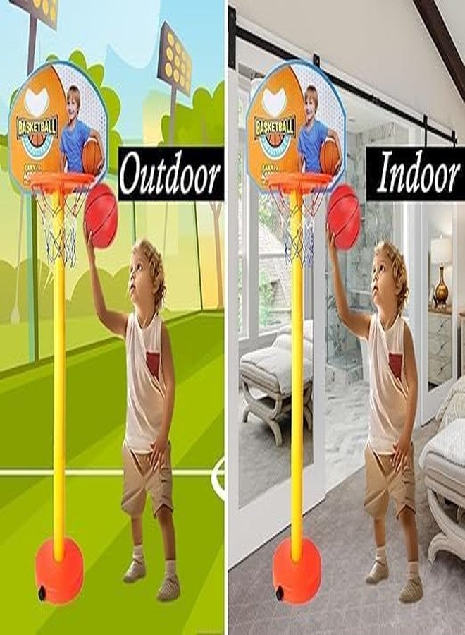 إيكان مجموعة ألعاب كرة السلة المحمولة من إيكان مع حامل، وشبكة، وحلقة، وكرة | لعبة كرة سلة رياضية قابلة لتعديل الارتفاع للأطفال للعب في الأماكن المغلقة/الخارجية وهدية تذكارية - Image 3